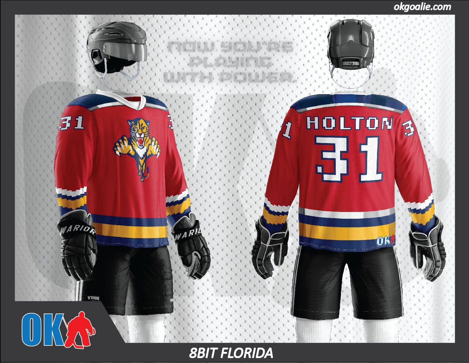 Custom Florida Panthers Hockey Jersey Name and Number Blue Third