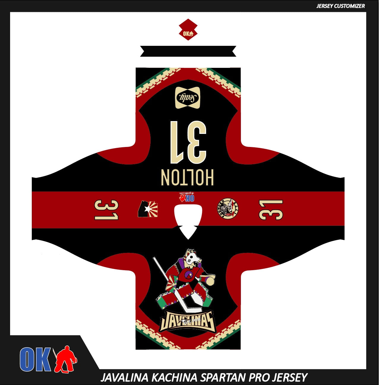 Javelina Kachina Arizona Spartan Pro Hockey Jersey