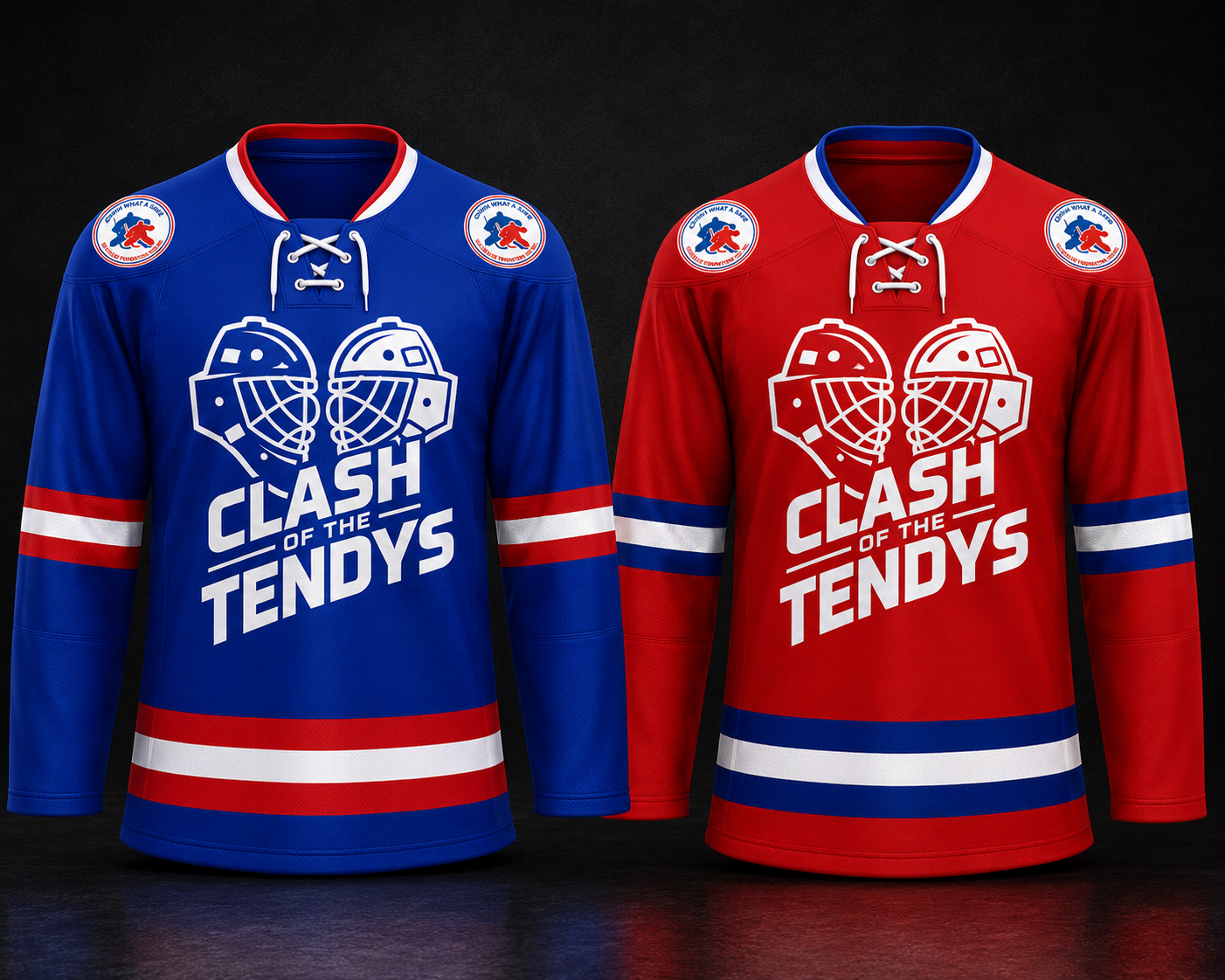 What A Save Red or Blue Ice Hockey Jerseys
