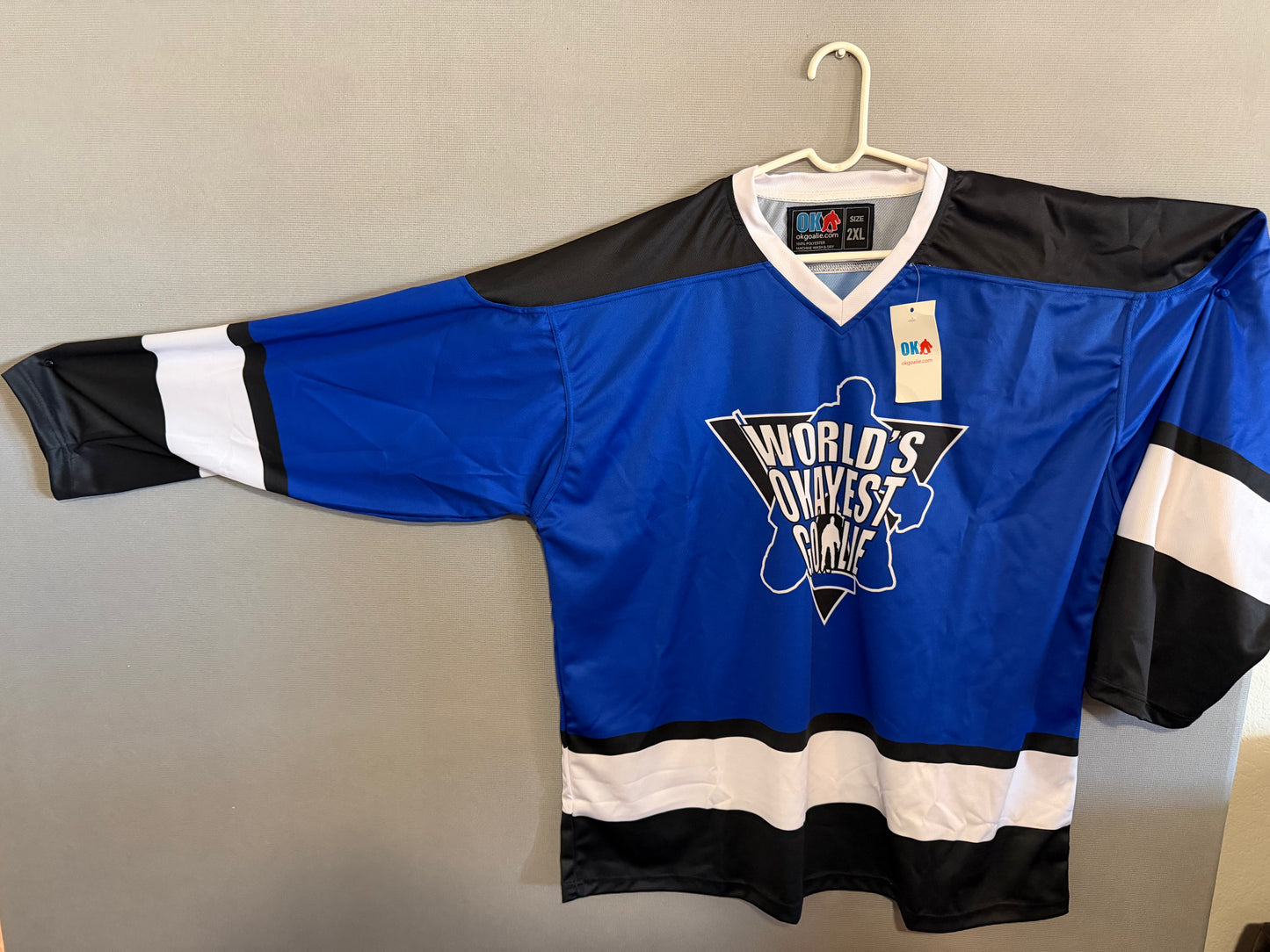 Clearance Beer League World's OKayest Goalie Ice Hockey Jersey