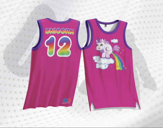 Pooping Unicorn Basketball Jersey
