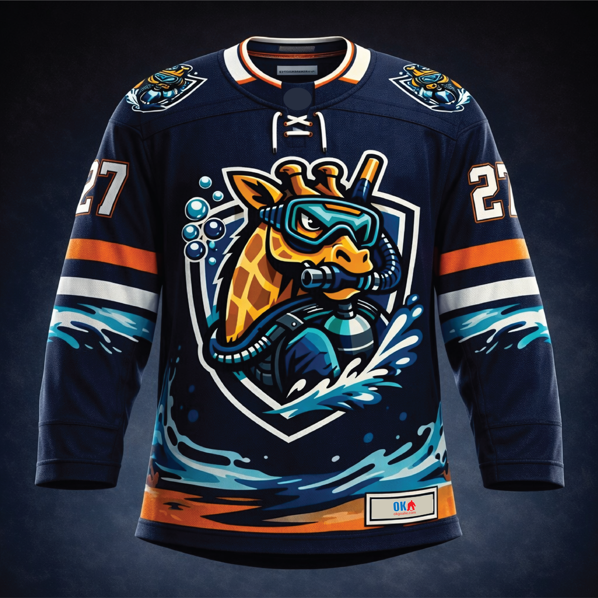 Aqua Giraffes Ice Hockey Jersey – okgoalie