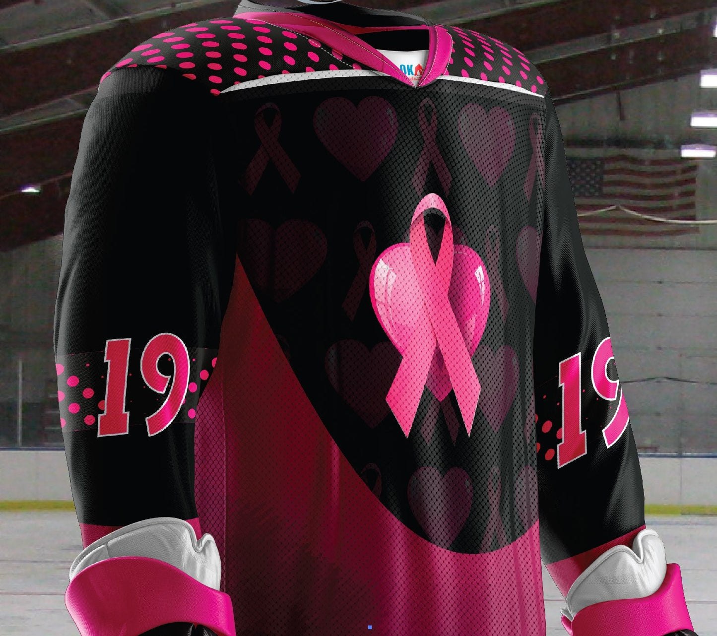 Puck Cancer breast cancer awareness hockey jersey