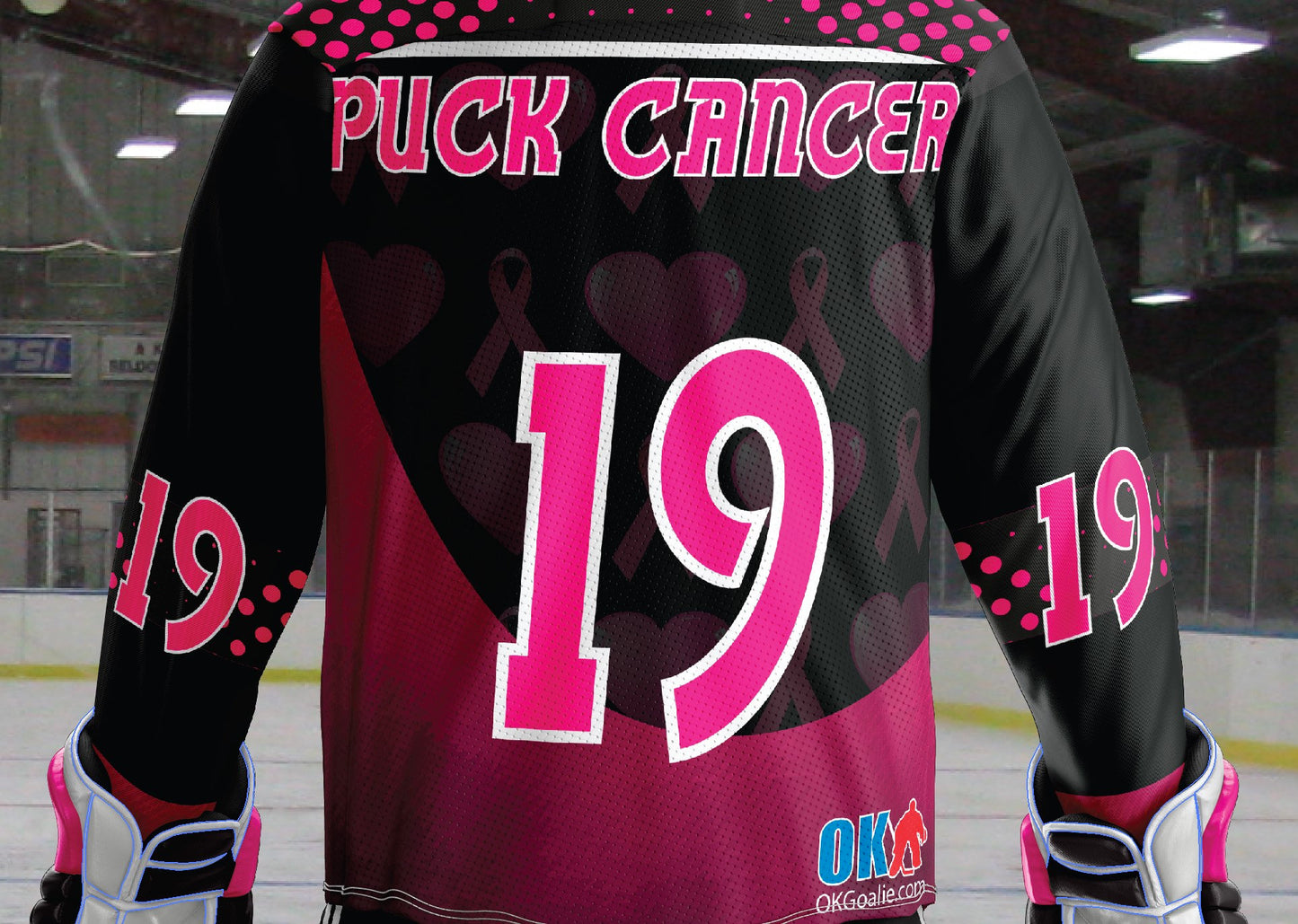 Puck Cancer breast cancer awareness hockey jersey